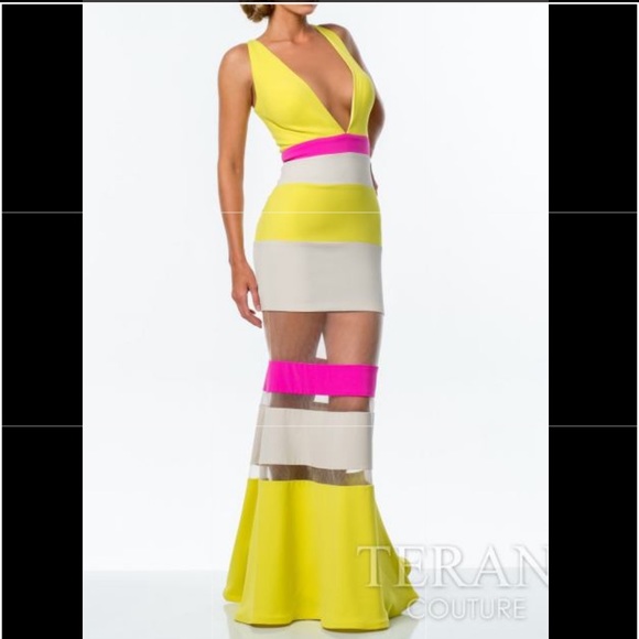 Multi color Terani Couture Dressonly used once!